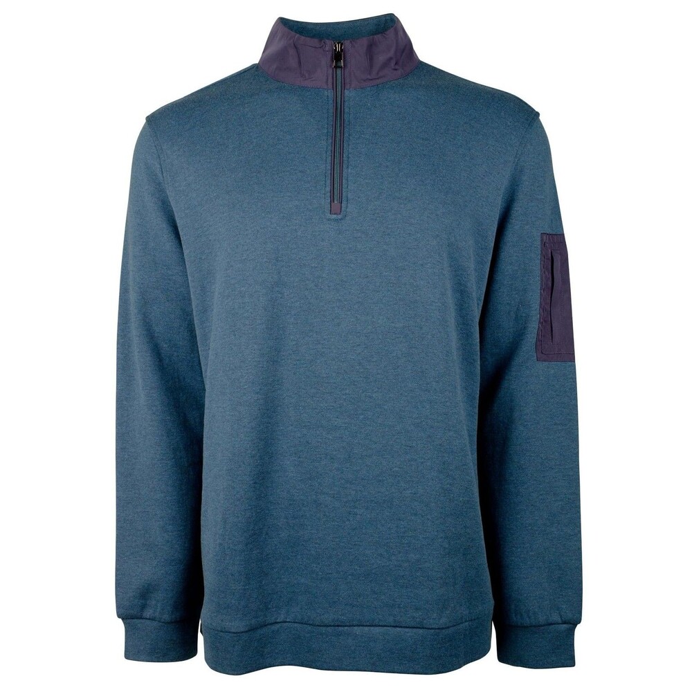 Bugatchi Men's Long Sleeve Quarter Zip Pullover